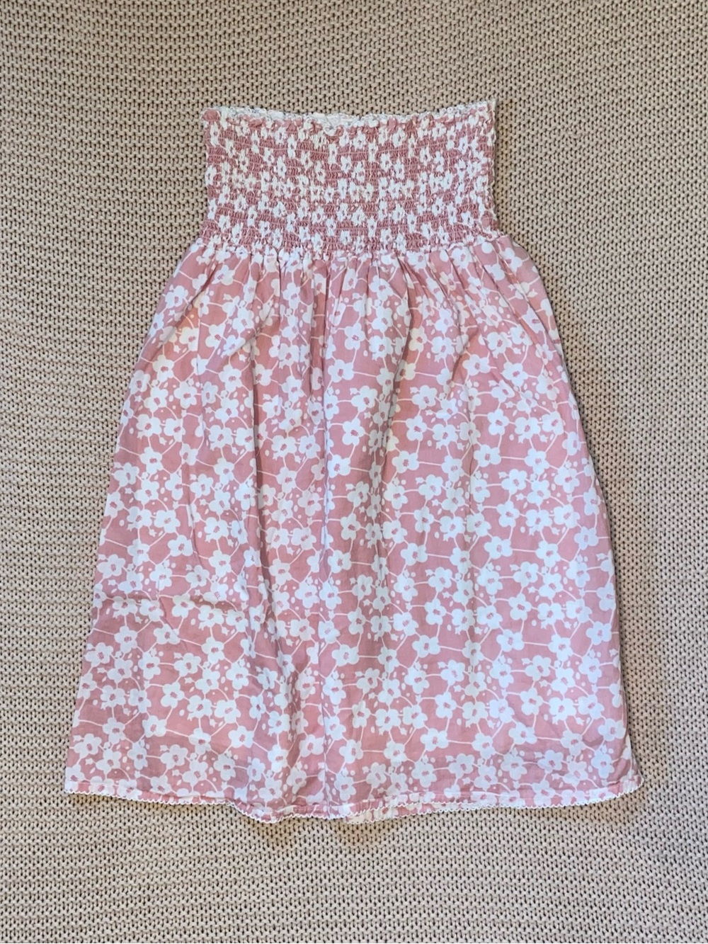 ✰ anchor blue floral pink & white strapless mini dress ✰